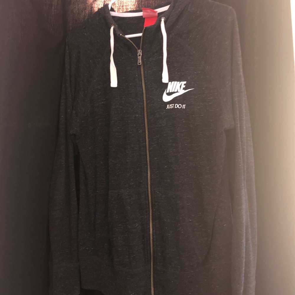 Nike Dark Heather grey zip up sweatshirt